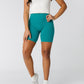 Ribbed Seamless Biker Shorts - Brights Women's Athletic Mono B Teal S 