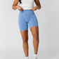 Ribbed Seamless Biker Shorts - Brights Women's Athletic Mono B Blue Fog S 