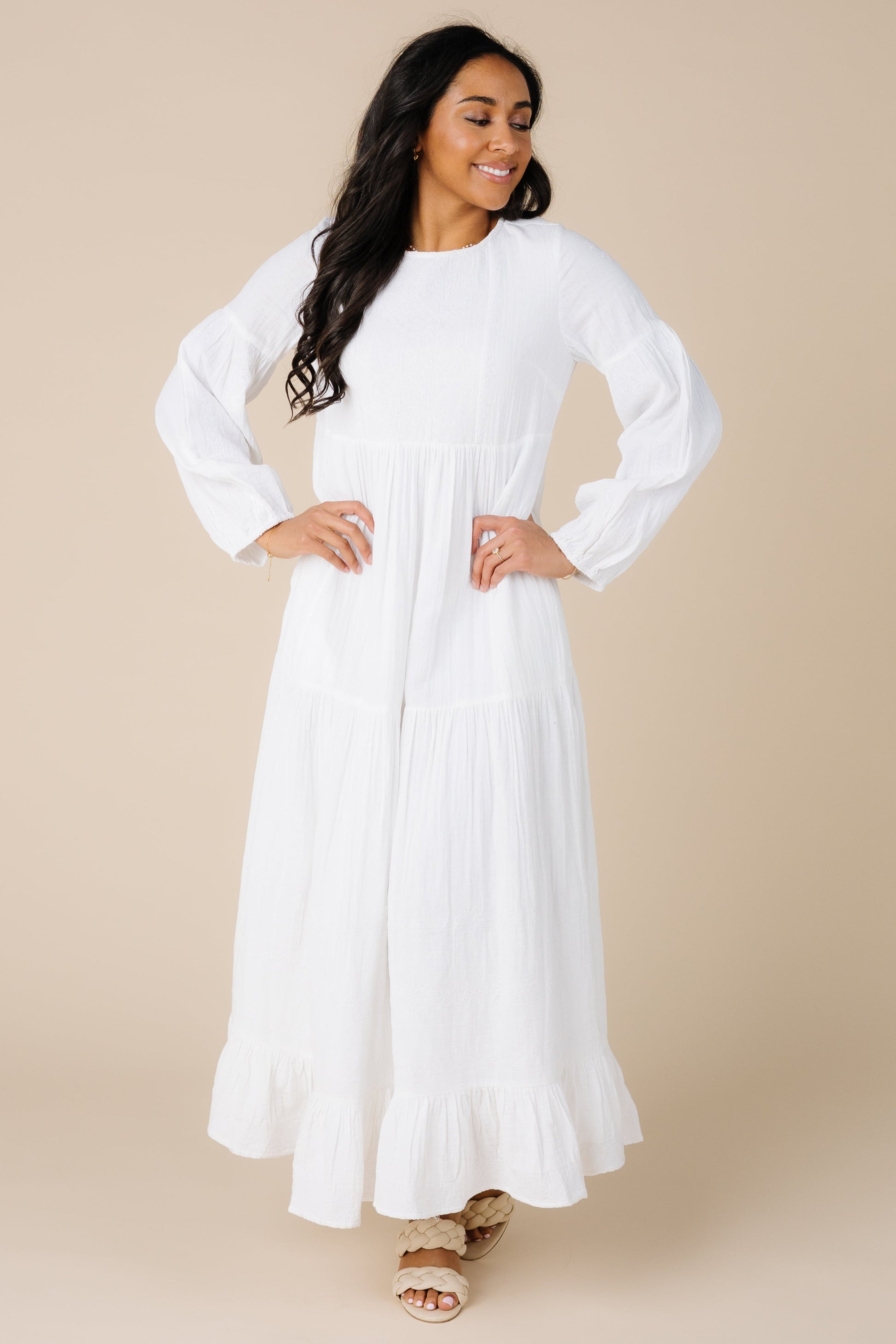 Citrus modest long sleeve maxi dress with lace details