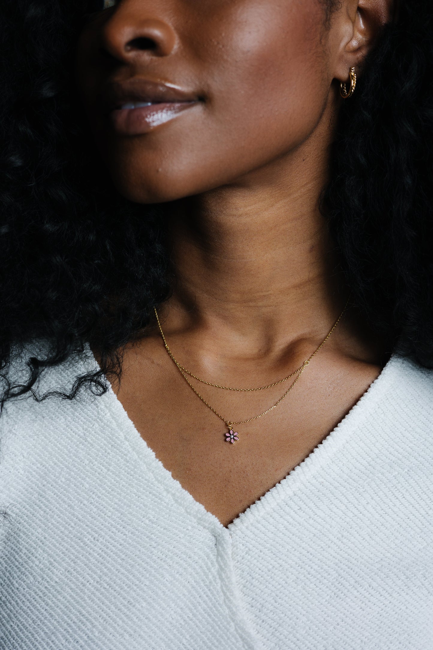 Cove Daisy Double Chain Necklace WOMEN'S NECKLACE Cove Accessories