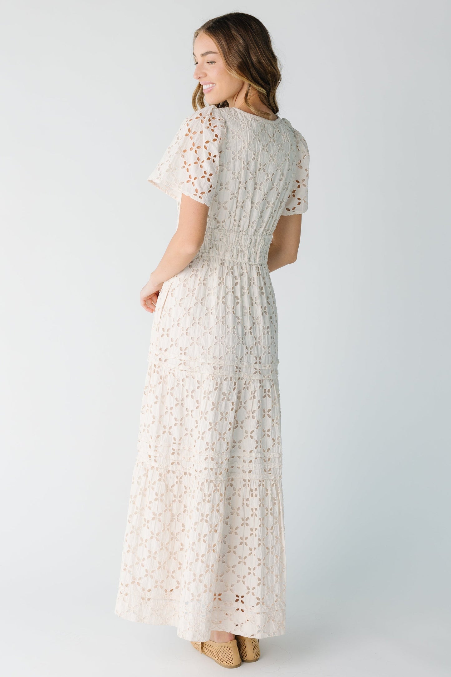 Citrus Eyelet Shae Dress - Eggshell WOMEN'S DRESS Citrus