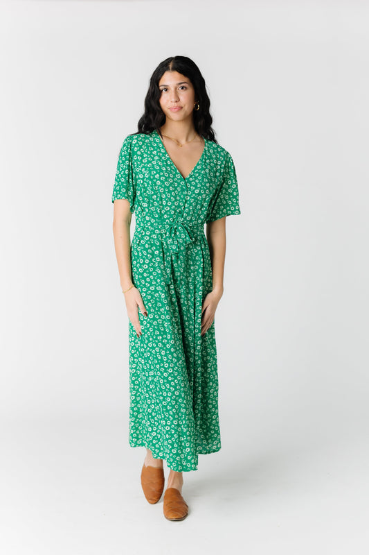 Katarina Floral Dress WOMEN'S DRESS Things Between Green S 