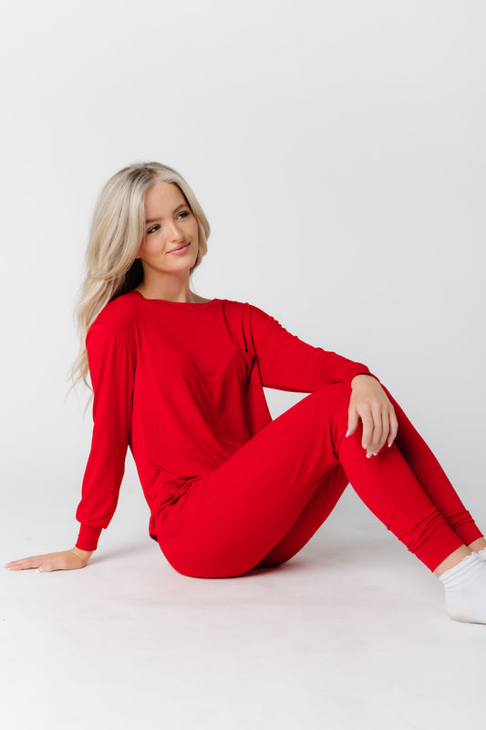 Luxury Jogger Pajama Set WOMEN'S PAJAMAS brass & roe Red M 