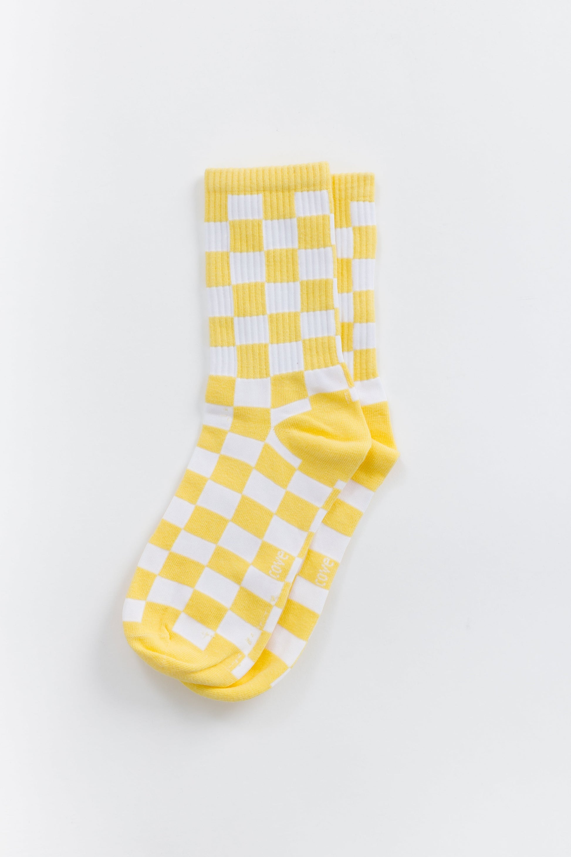 Cove Checker Retro Socks WOMEN'S SOCKS Cove Accessories Yellow/White OS 
