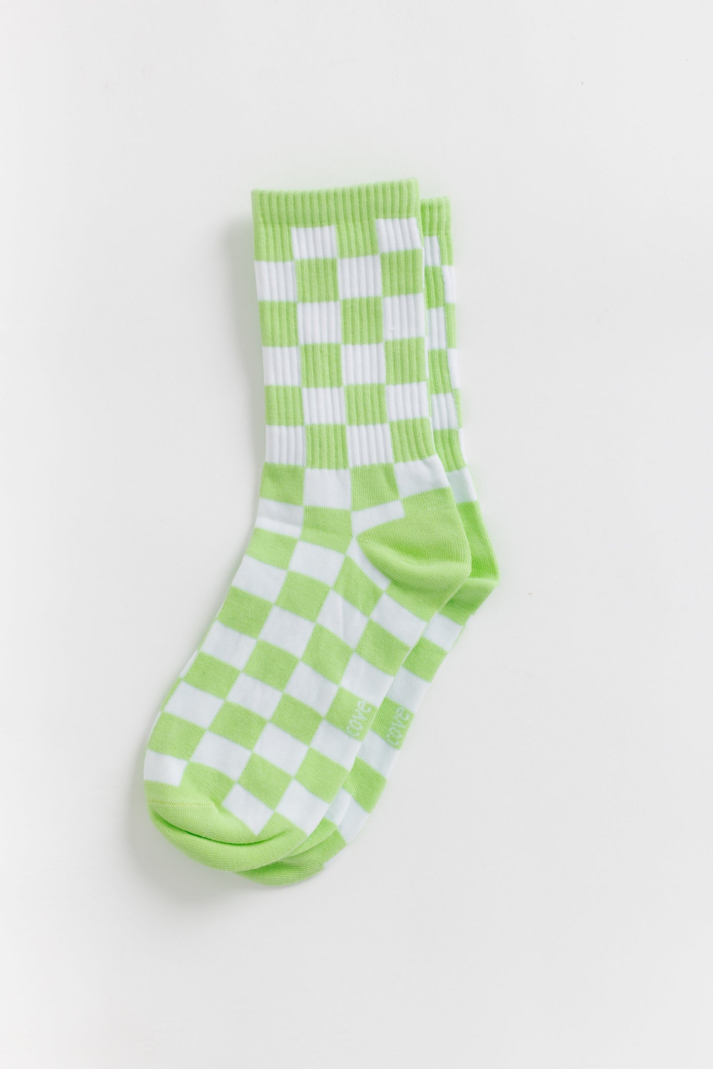Cove Checker Retro Socks WOMEN'S SOCKS Cove Accessories Lime Green/White OS 