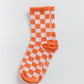 Cove Checker Retro Socks WOMEN'S SOCKS Cove Accessories Orange/Pink OS 