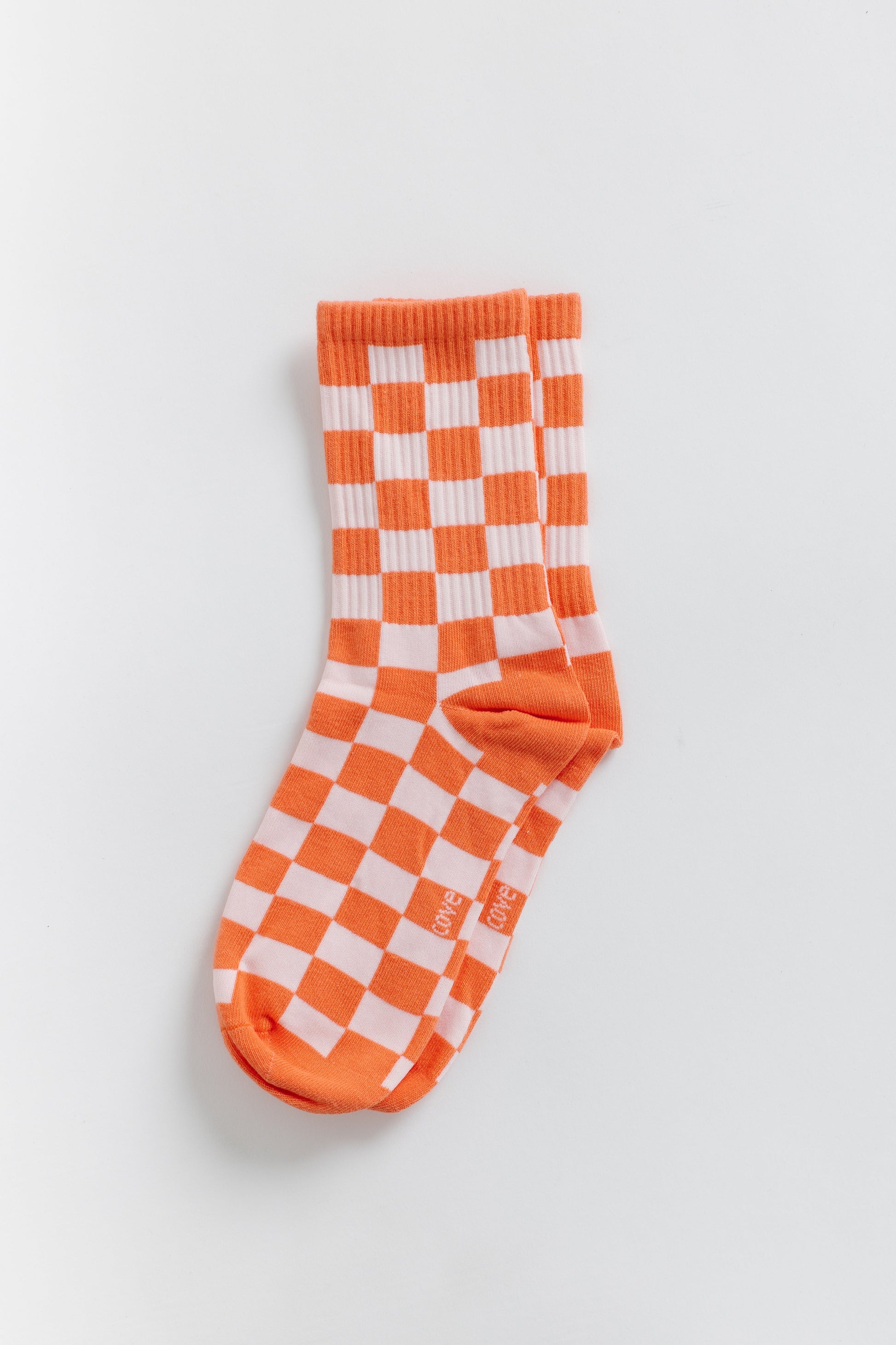 Cove Checker Retro Socks WOMEN'S SOCKS Cove Accessories Orange/Pink OS 