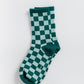 Cove Checker Retro Socks WOMEN'S SOCKS Cove Accessories Green/Seafoam OS 