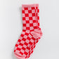 Cove Checker Retro Socks WOMEN'S SOCKS Cove Accessories Pink/Red OS 
