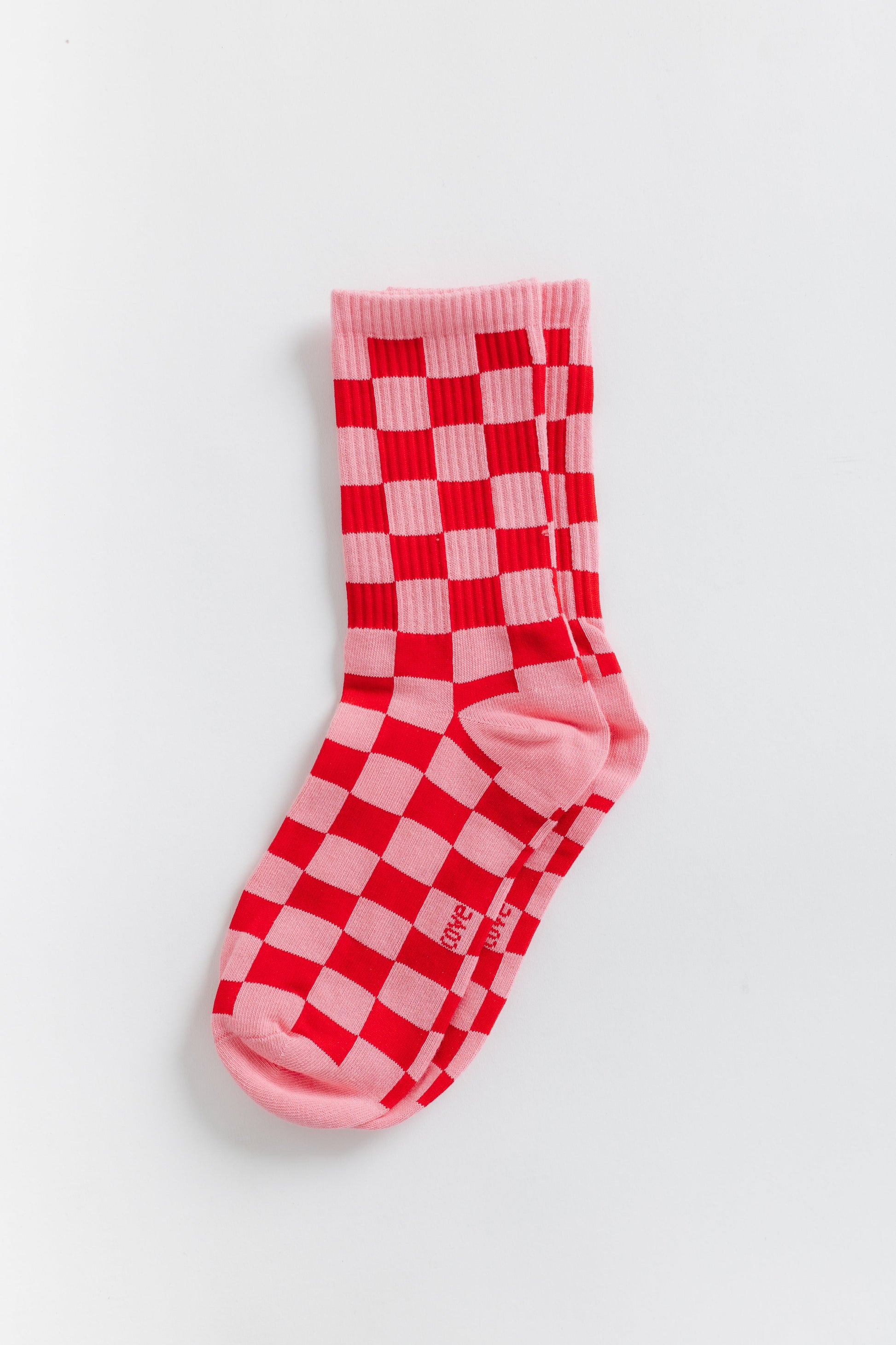 Cove Checker Retro Socks WOMEN'S SOCKS Cove Accessories Pink/Red OS 