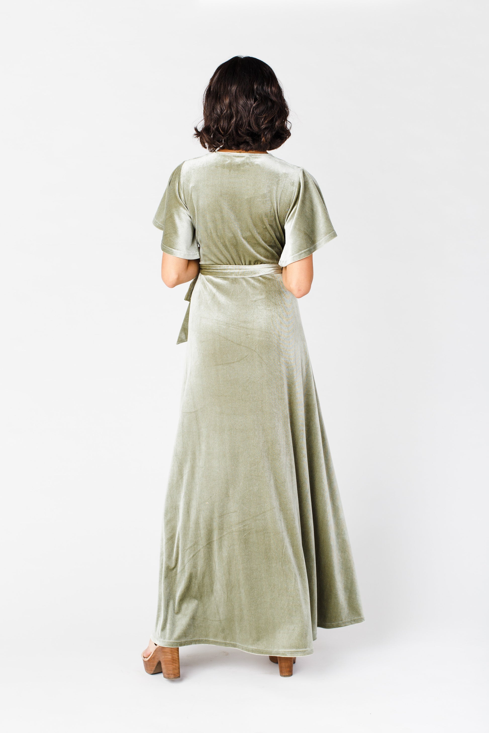 Arbor Velvet Wrap Dress - Sage WOMEN'S DRESS brass & roe 