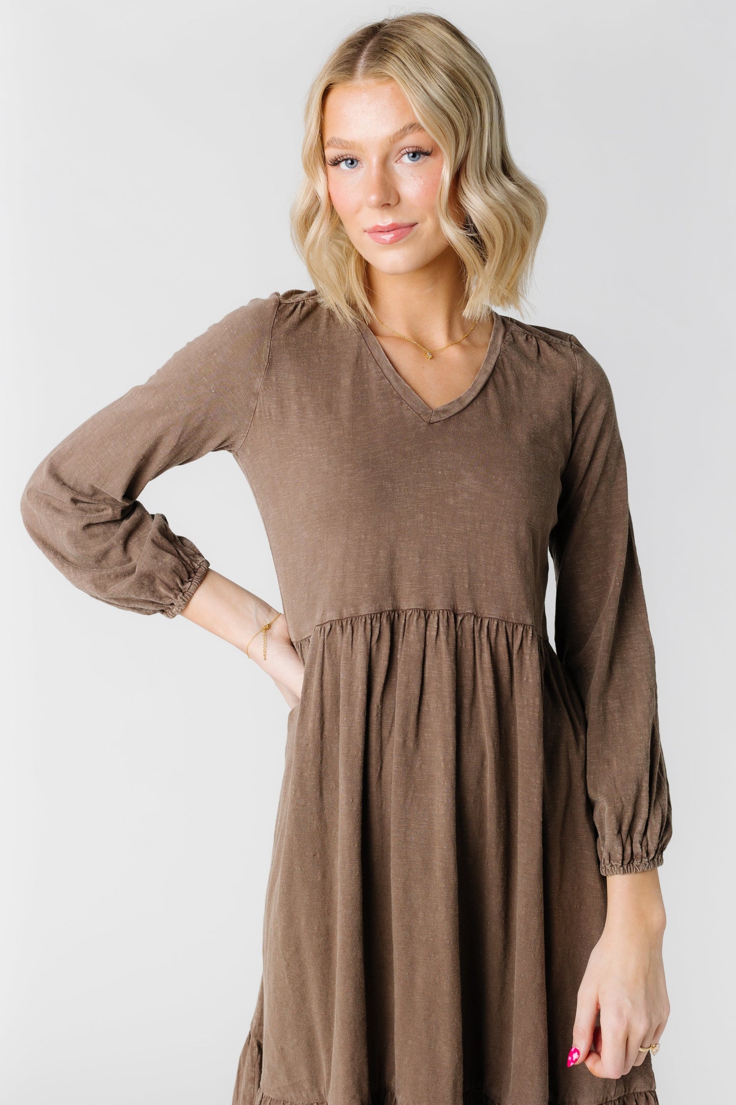 Citrus Acid Wash L/S Midi Dress WOMEN'S DRESS Citrus