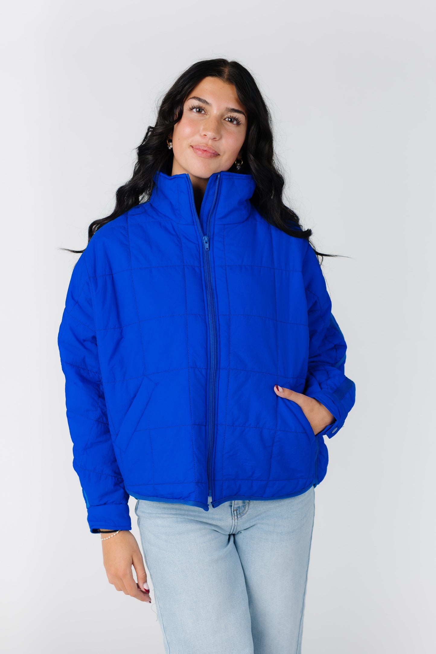 Pippie Packable Puffer Jacket - Royal Blue WOMEN'S JACKETS Veveret