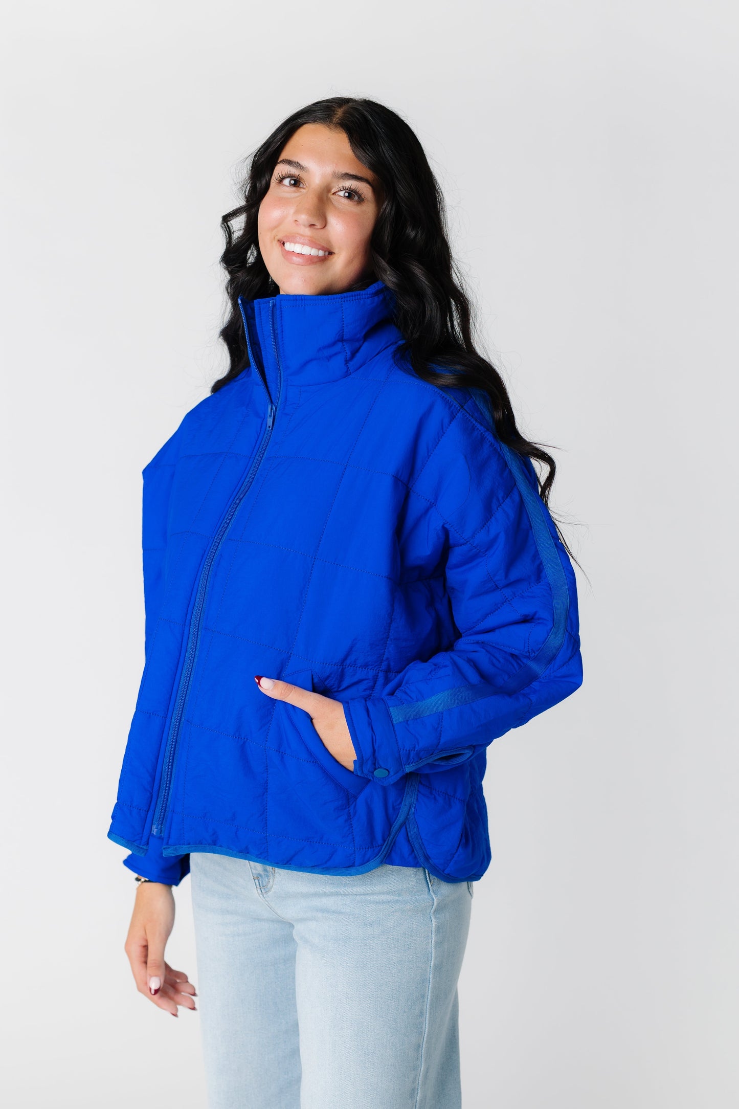 Pippie Packable Puffer Jacket - Royal Blue WOMEN'S JACKETS Veveret