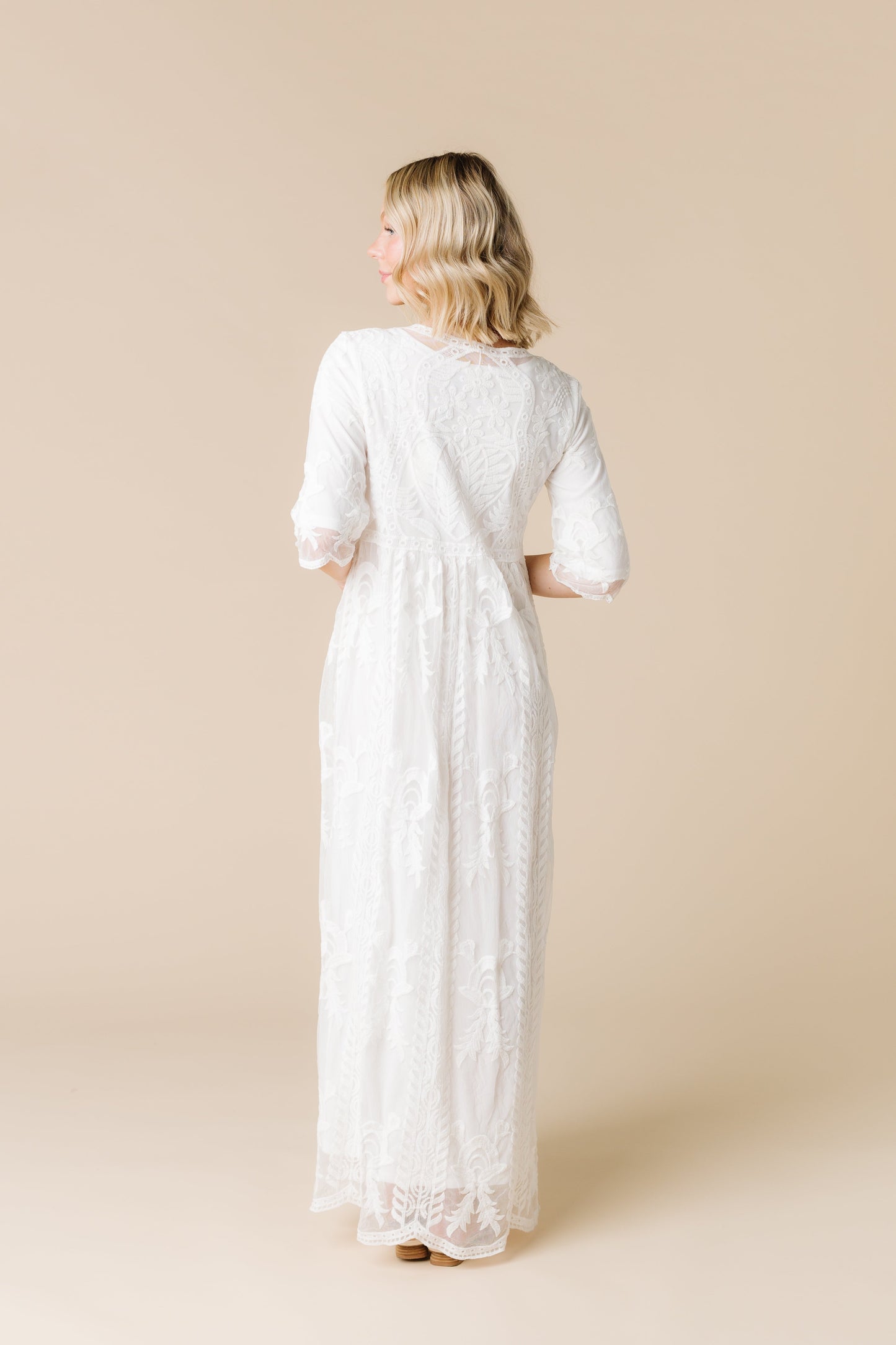 Dressy White Lace Maxi WOMEN'S DRESS Tea N Rose 