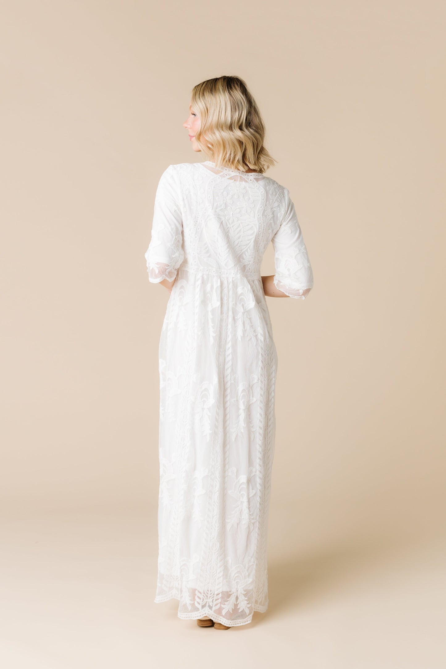 Dressy White Lace Maxi WOMEN'S DRESS Tea N Rose