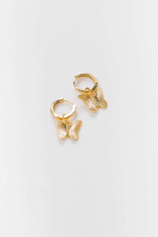 Cove Huggie Drop Butterfly Earrings WOMEN'S EARINGS Cove Accessories