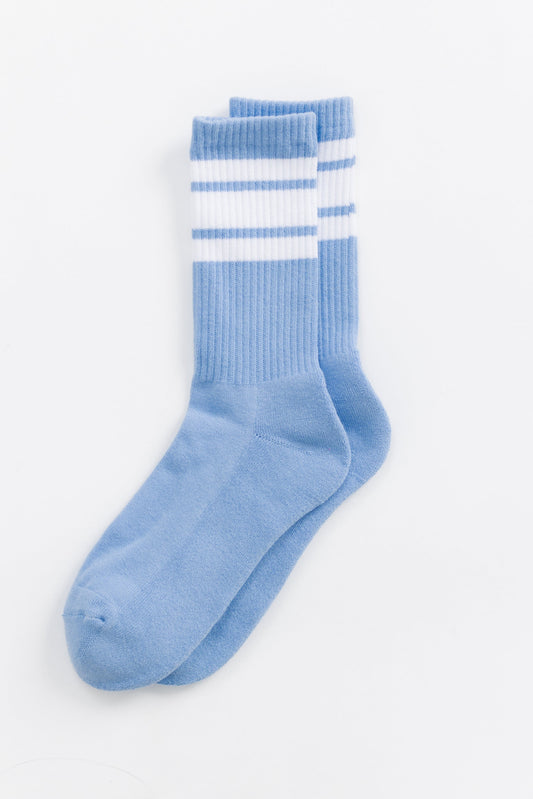 Cove Vail Stripe Socks WOMEN'S SOCKS Cove Accessories Sky Blue OS