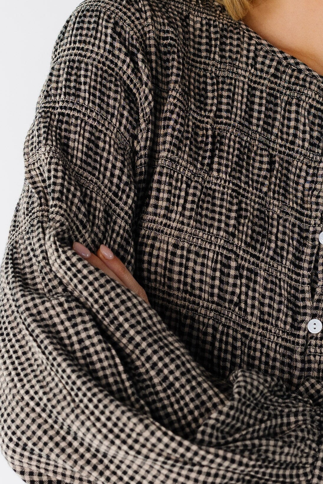 Brass & Roe Mia Smocked Checker Dress WOMEN'S DRESS brass & roe