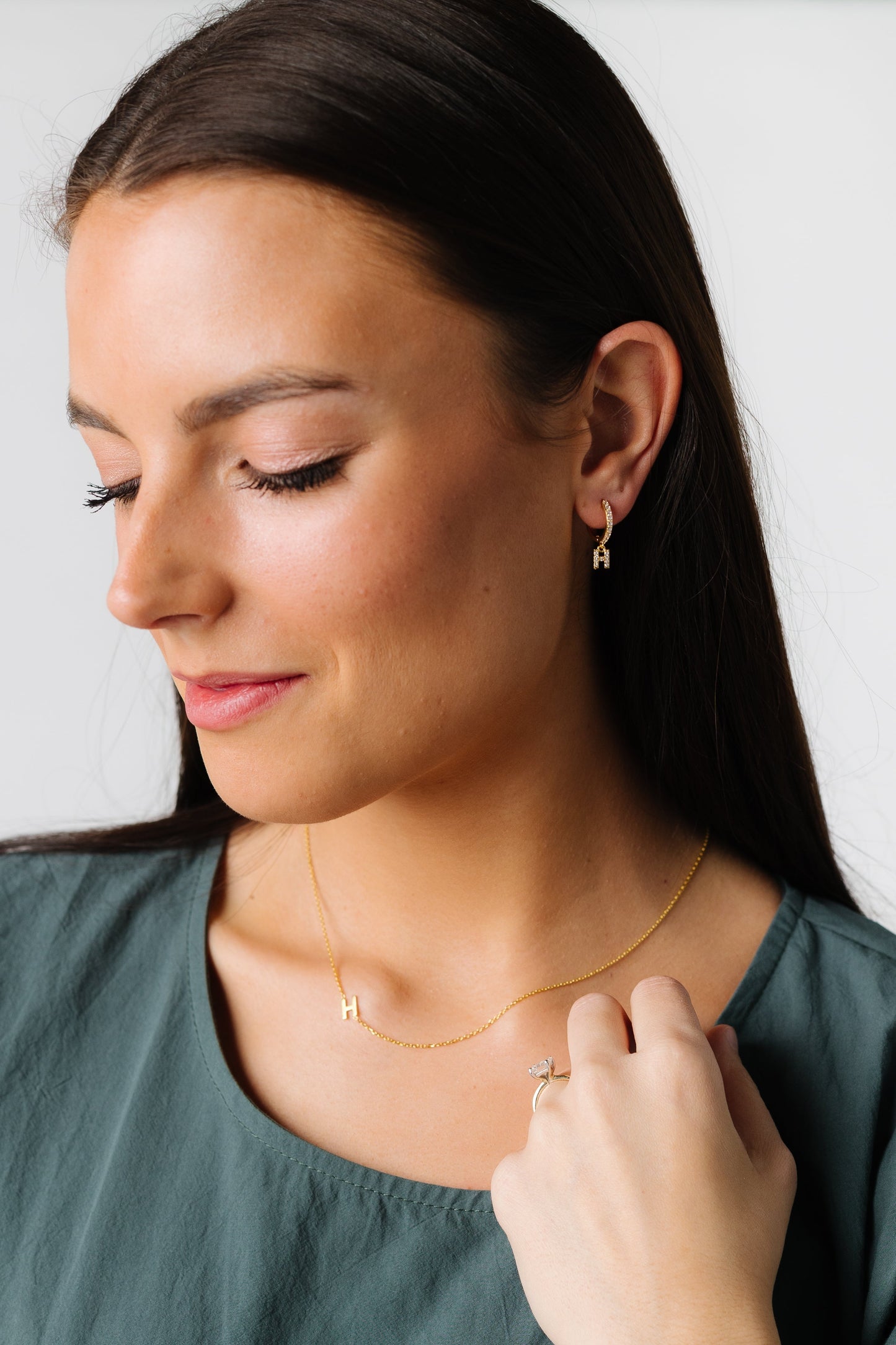 Cove Initial CZ Huggie WOMEN'S EARINGS Cove Accessories