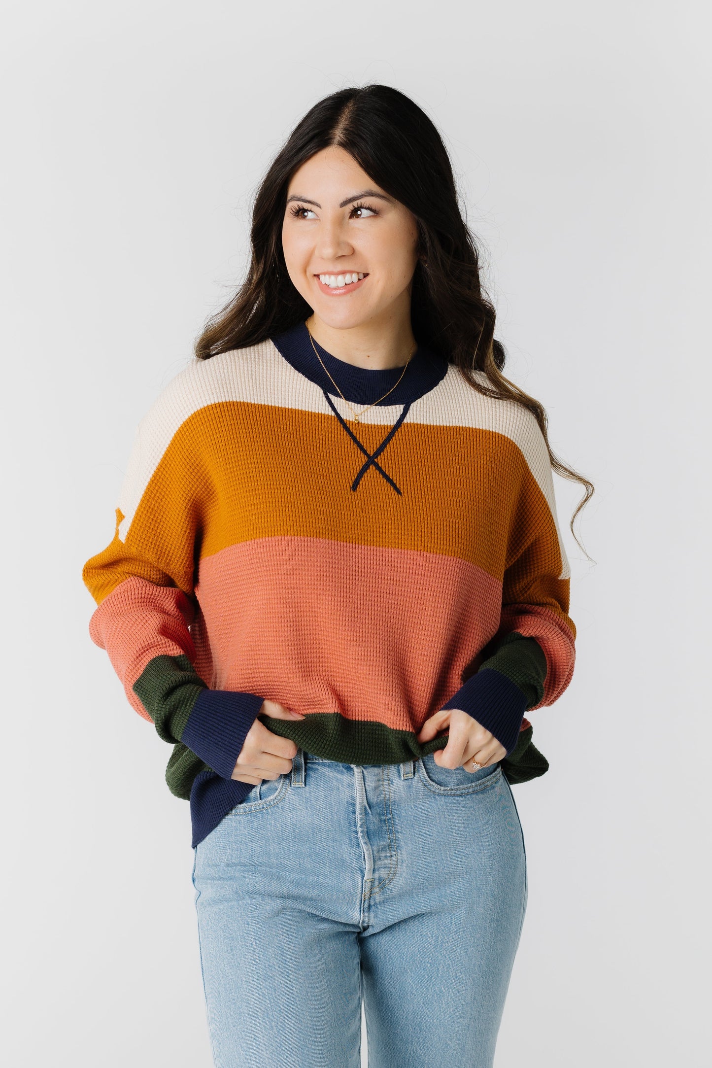 Winter Multi Stripe Sweater WOMEN'S SWEATERS Tea N Rose