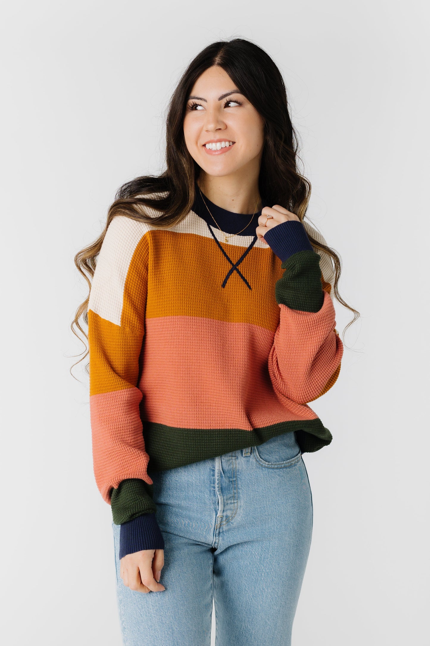 Winter Multi Stripe Sweater WOMEN'S SWEATERS Tea N Rose