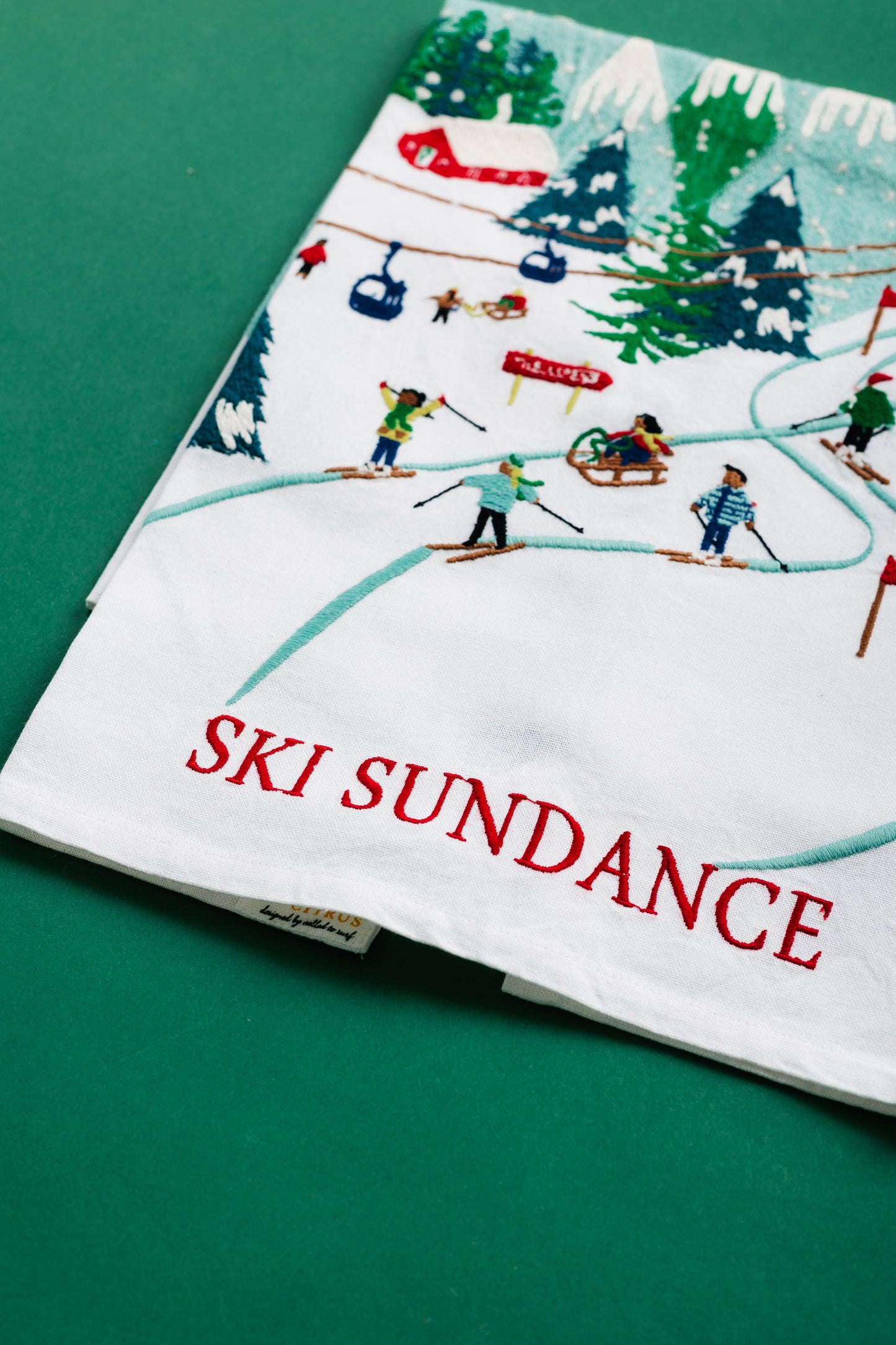 Ski Sundance Dishtowel CHRISTMAS HOME DECOR Cove Accessories Ski Sundance 21" W x 26"L