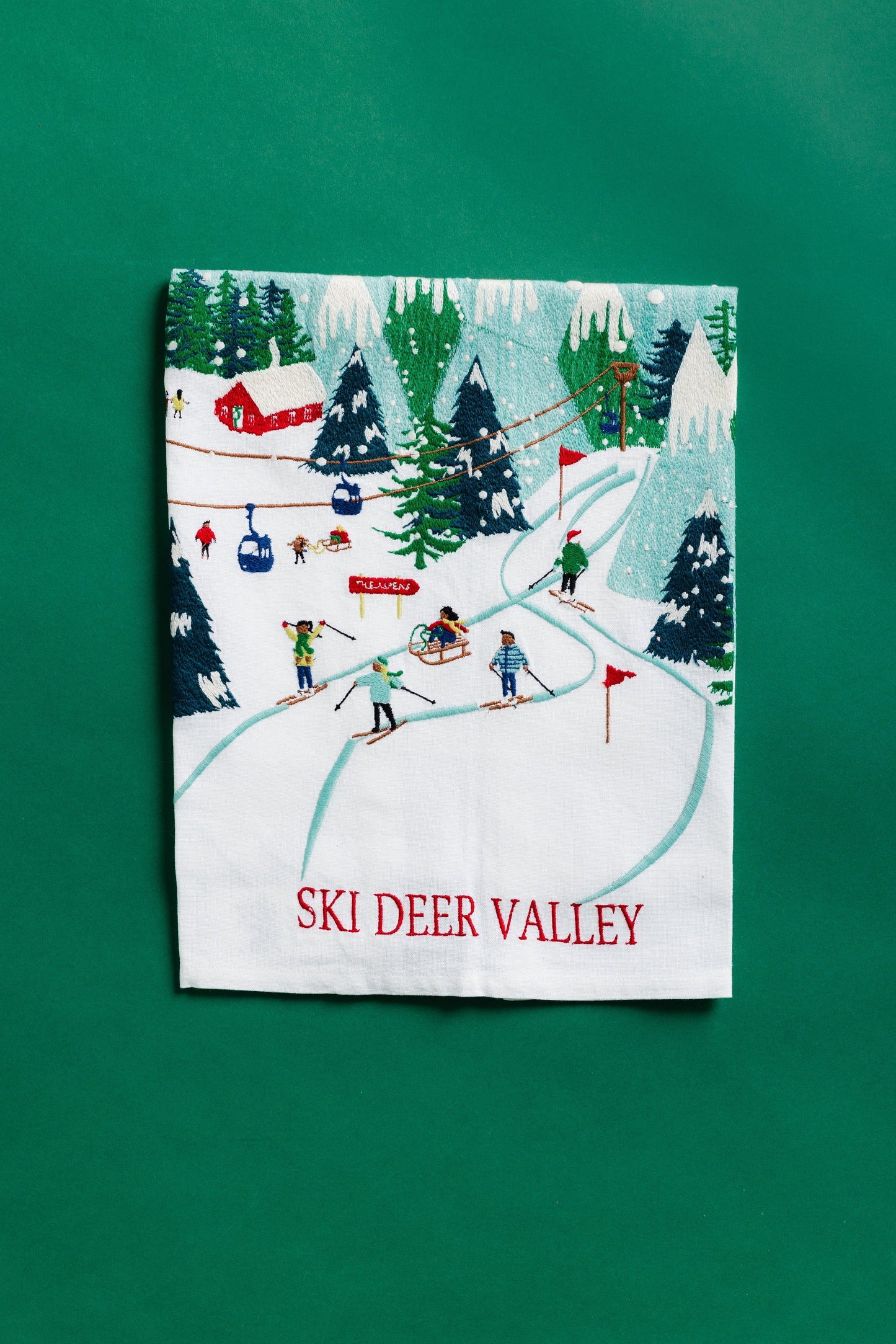 Ski Deer Valley Dishtowel HOME ACCESSORIES Cove Accessories Deer Valley 21" W x 26" L