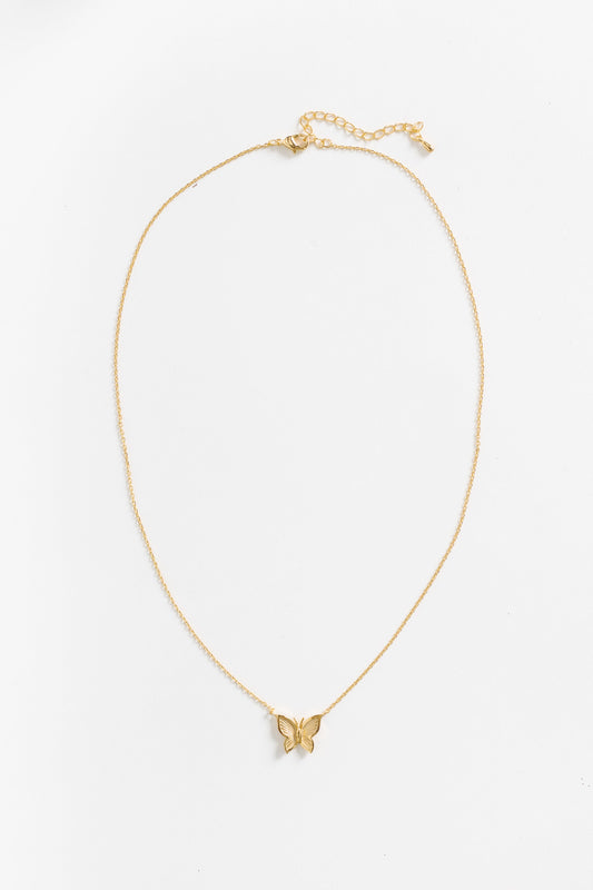 Cove Monarch Butterfly Necklace WOMEN'S NECKLACE Cove Accessories Gold 16"