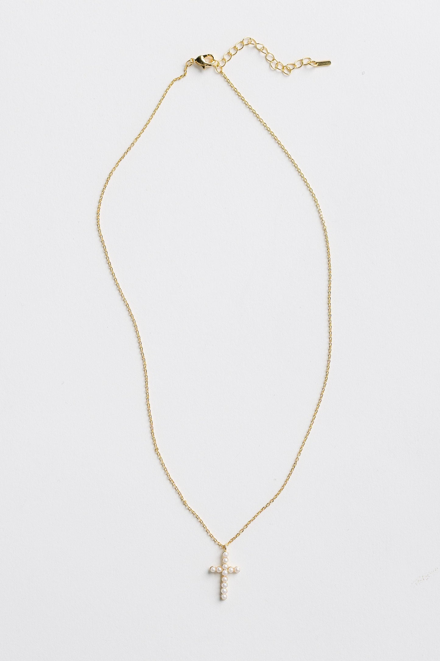 Cove Pearl Cross Necklace WOMEN'S NECKLACE Cove Accessories