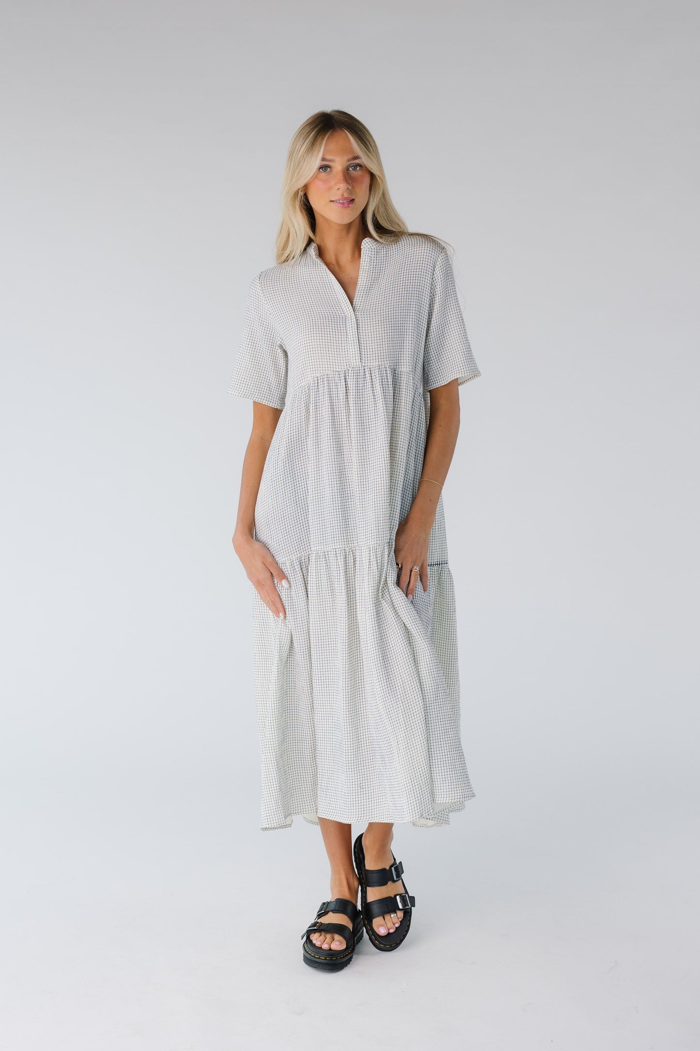 Brass & Roe Pondering Gauze Dress - Summer WOMEN'S DRESS brass & roe White/Black Stripe XS