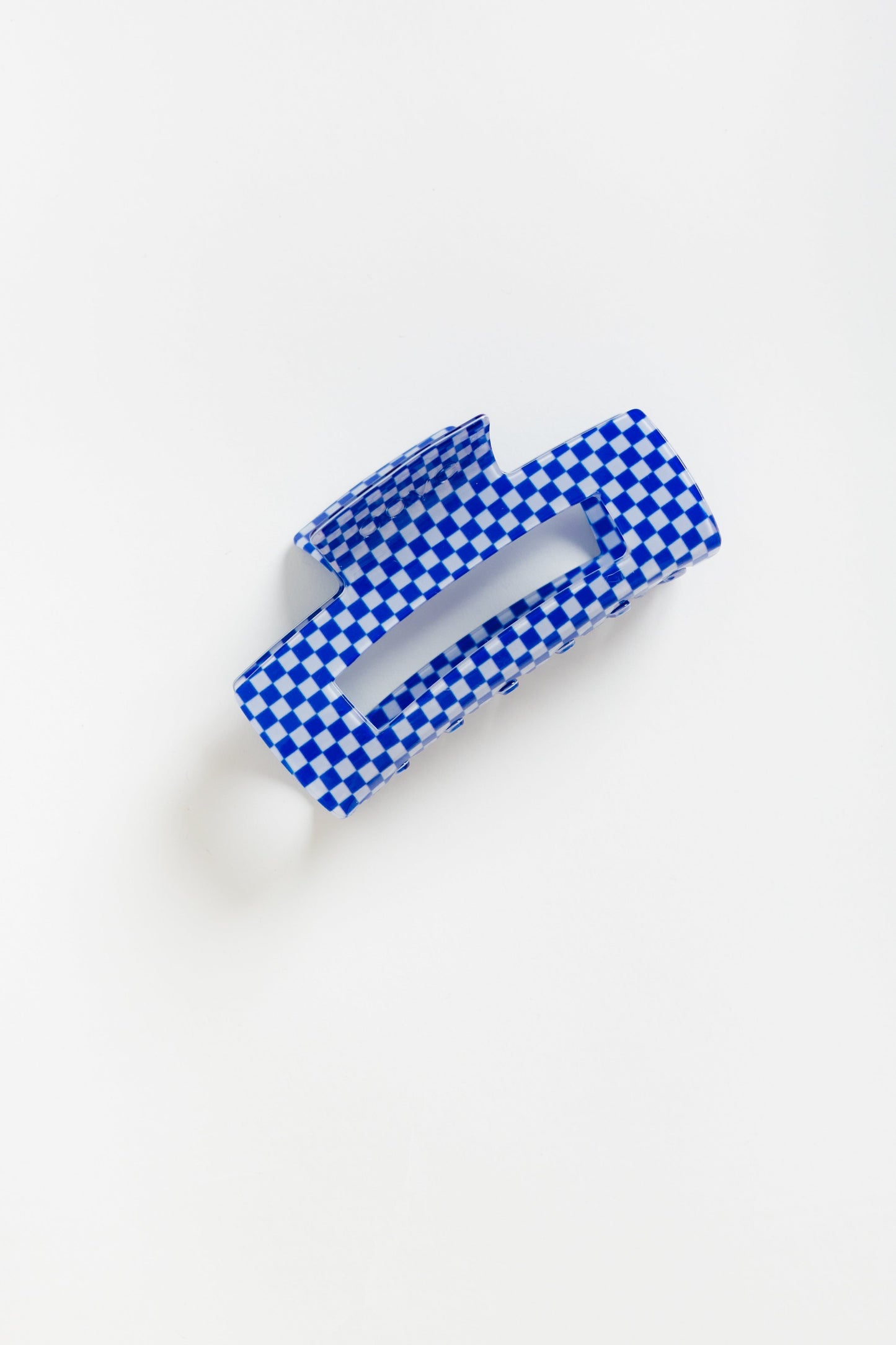 Cove Everly Checker Hair Claw WOMEN'S HAIR ACCESSORY Cove Accessories Blue 4 inch
