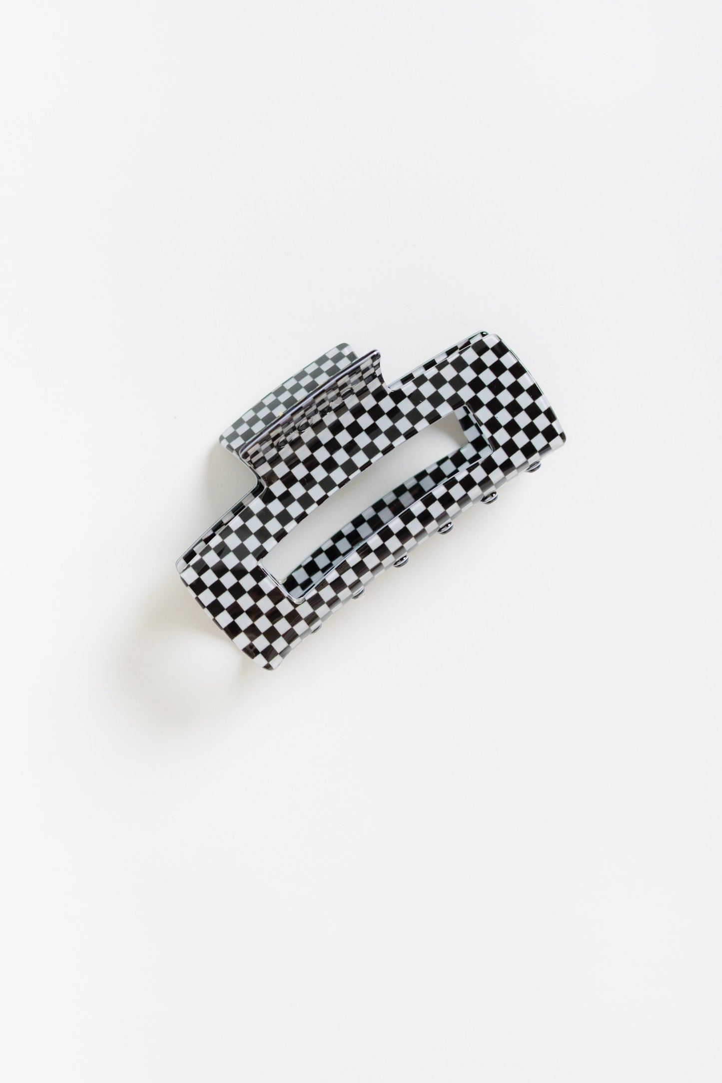 Cove Everly Checker Hair Claw WOMEN'S HAIR ACCESSORY Cove Accessories Blk/Wht 4 inch