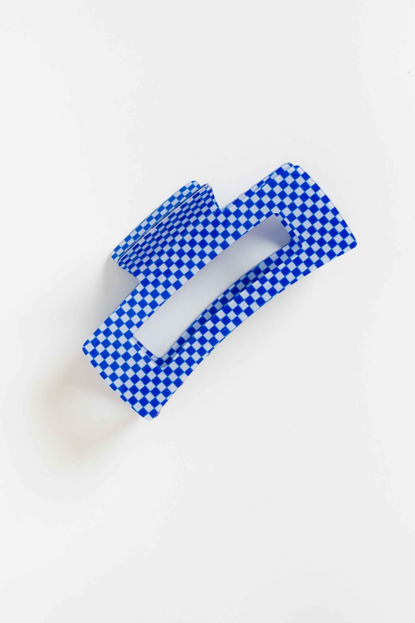 Cove Everly Checker Hair Claw WOMEN'S HAIR ACCESSORY Cove Accessories Blue 5 inch