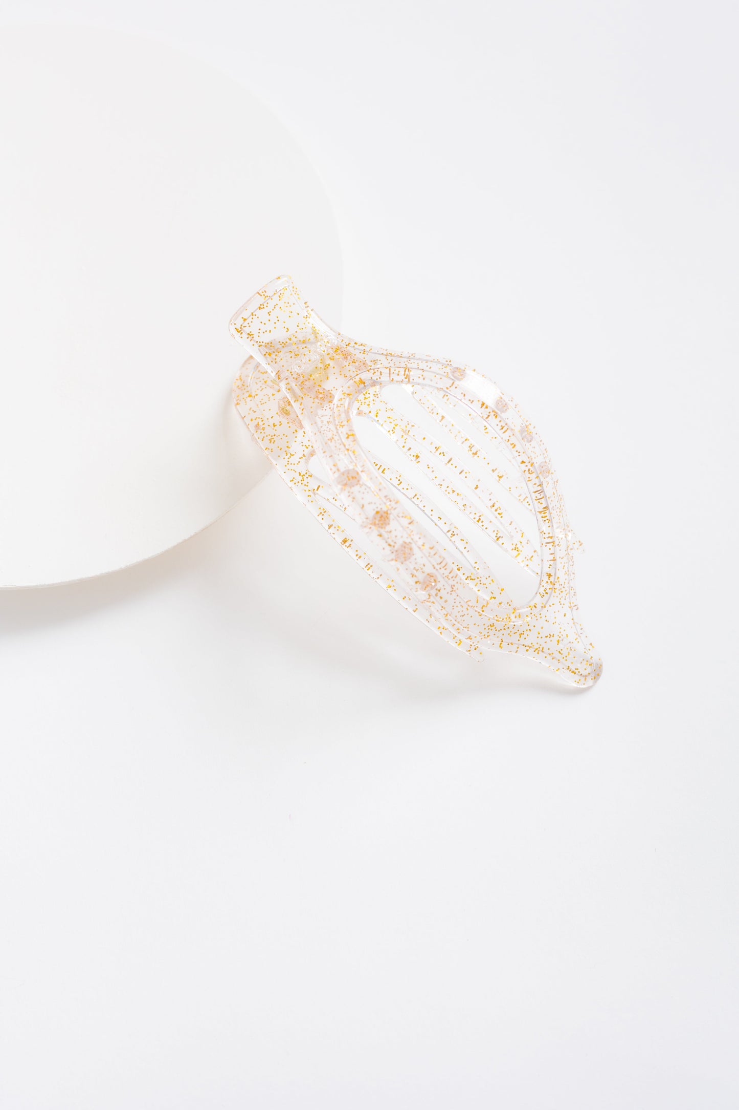 Cove Flat Oval Relax Claw WOMEN'S HAIR ACCESSORY Cove Accessories Clear Glitter OS