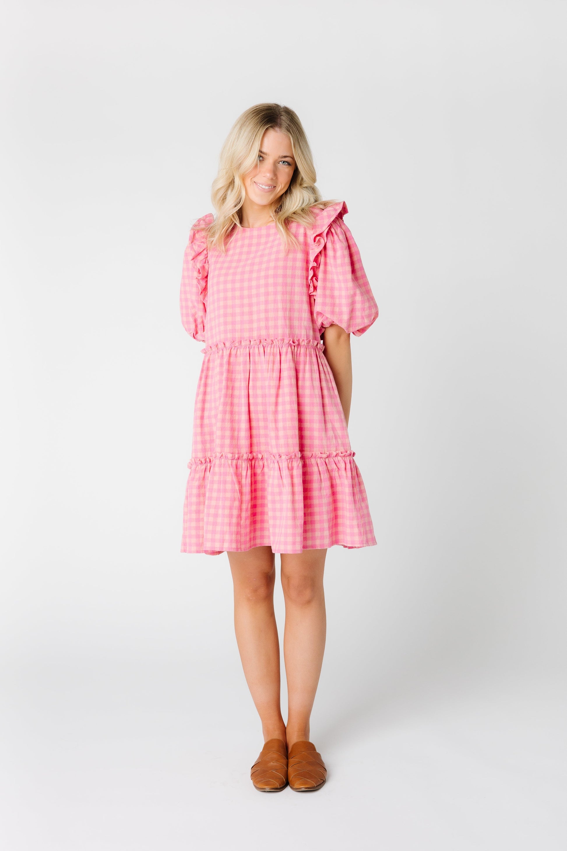 Pink Plaid Dress WOMEN'S DRESS Entro 