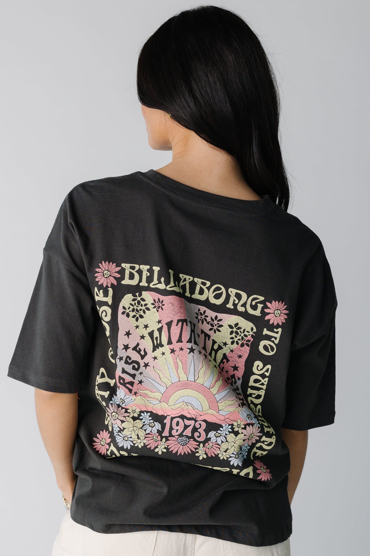 Billabong Out Until Dawn S/S Tee back view of large graphic 24B351525