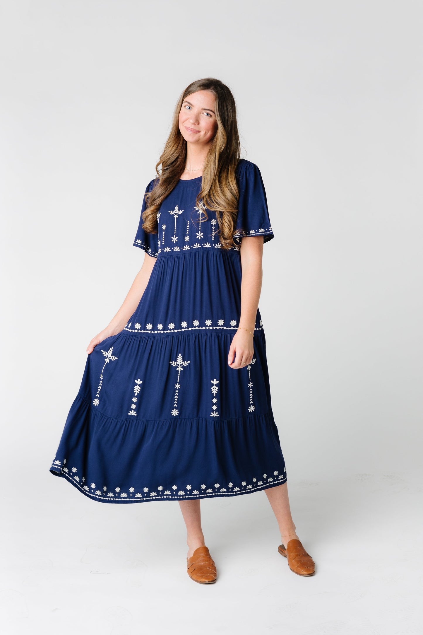Embroidered Tiered Dress WOMEN'S DRESS Tea N Rose 