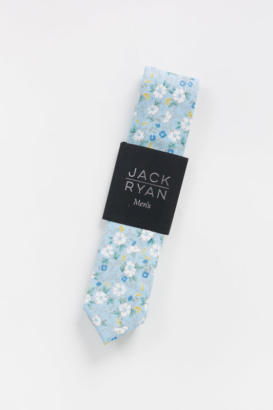 Jack Ryan Paul Floral Tie MEN'S TIE JACK RYAN Blue Floral 58"L x 2 1/4"W 