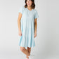 Brass & Roe Summer Ribbed Tiered Dress - Spring 2024 WOMEN'S DRESS Called to Surf Lt Blue XS 