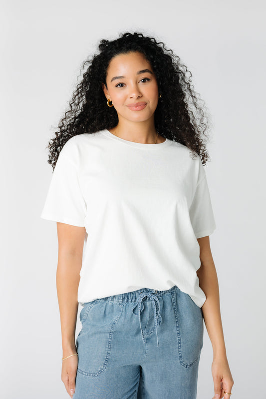 Favorite Oversized Tee - Off White Modest Top