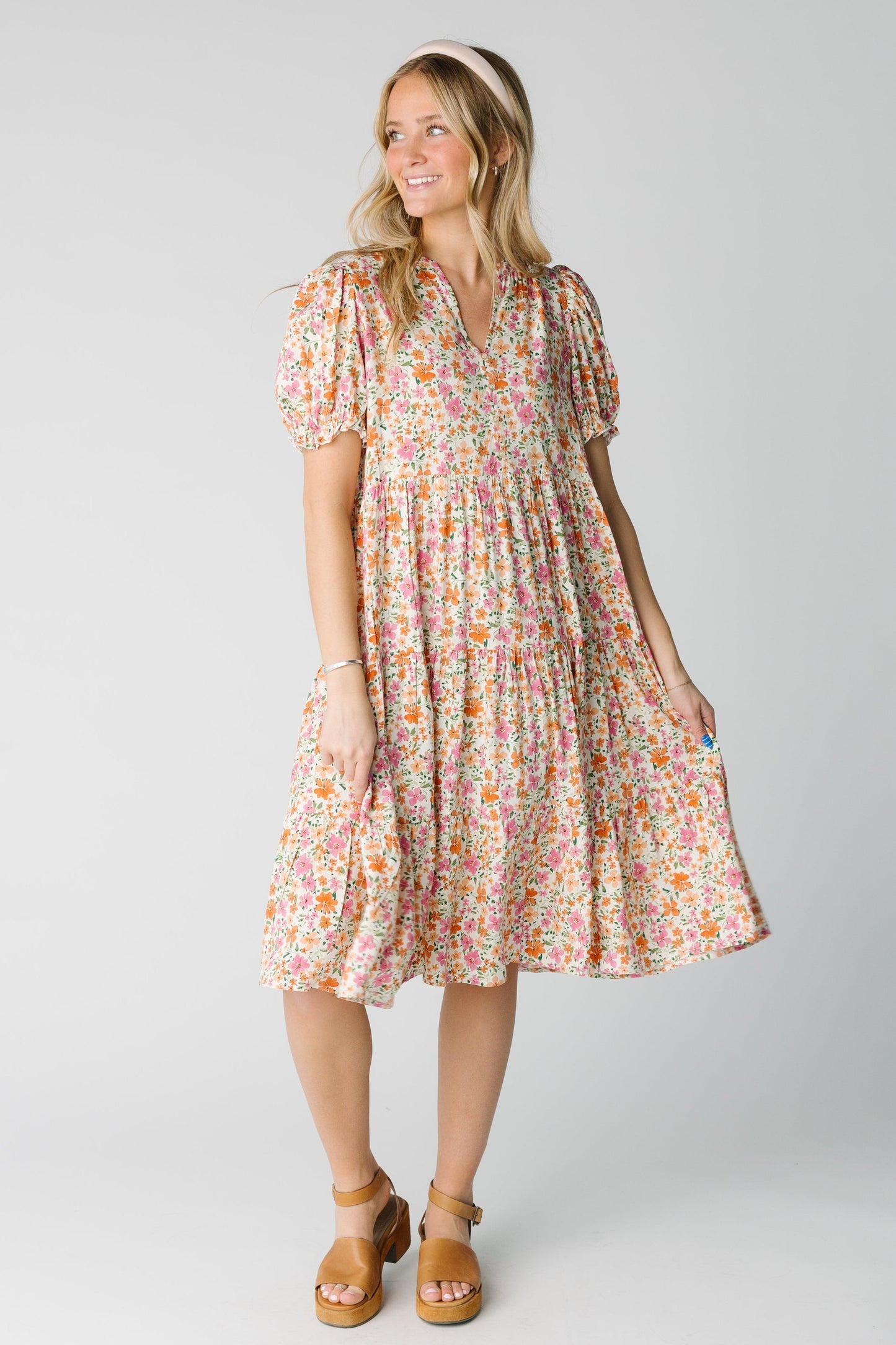 Brass & Roe Carol Print Dress for women in pink floral