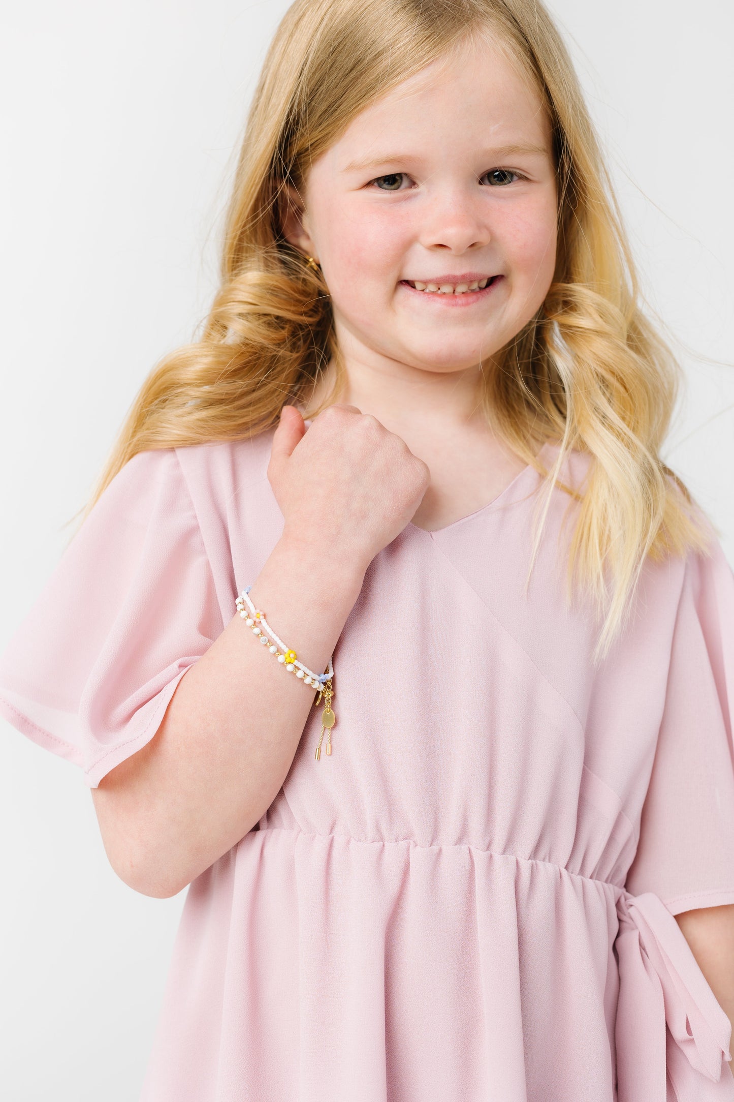 Little Naples Flutter Sleeve Girl's Dress - Lt Pink GIRL'S DRESS Brass & Roe 