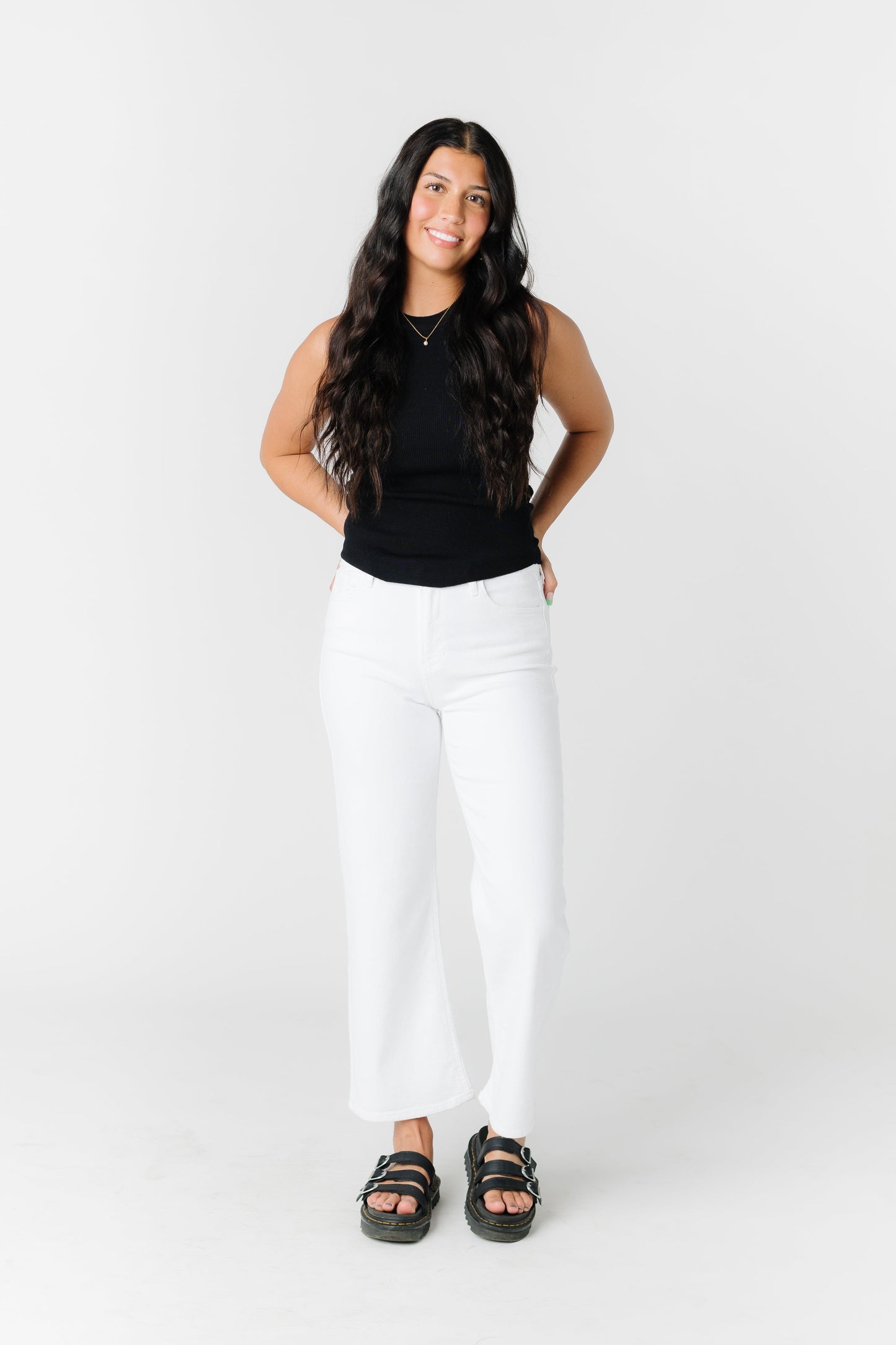 Rebbie Wide Leg Denim - White WOMEN'S DENIM Just Panmaco Inc.