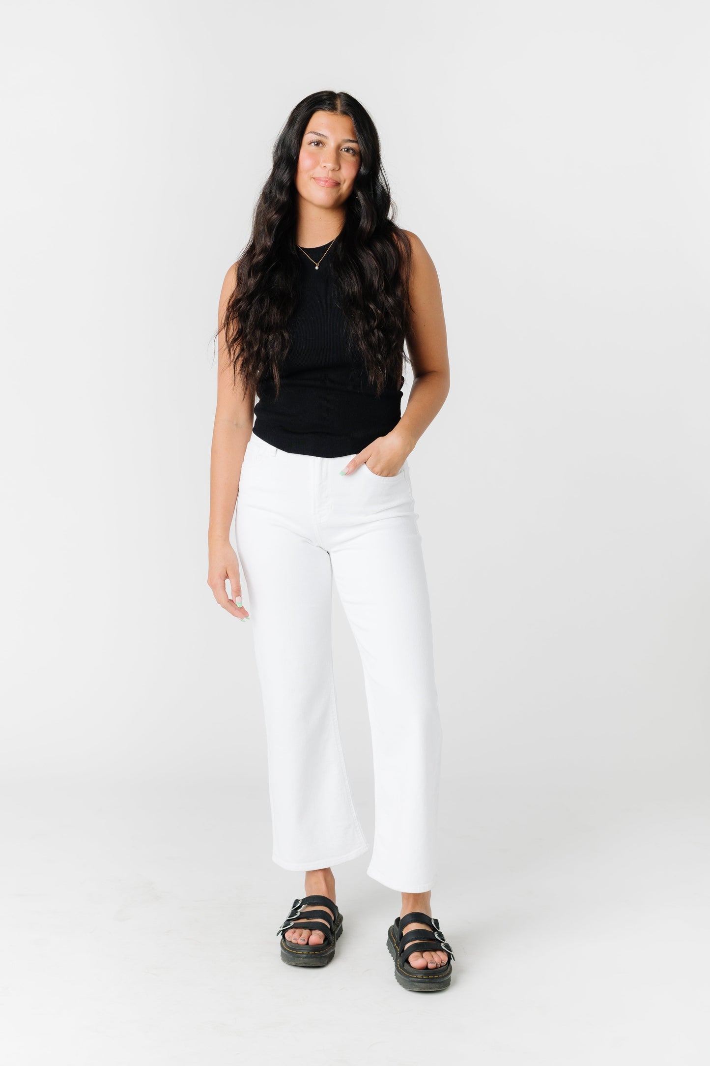 Rebbie Wide Leg Denim - White WOMEN'S DENIM Just Panmaco Inc. White 24