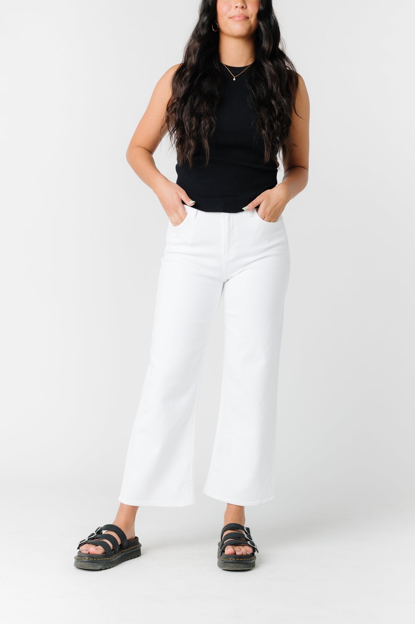 Rebbie Wide Leg Denim - White WOMEN'S DENIM Just Panmaco Inc.