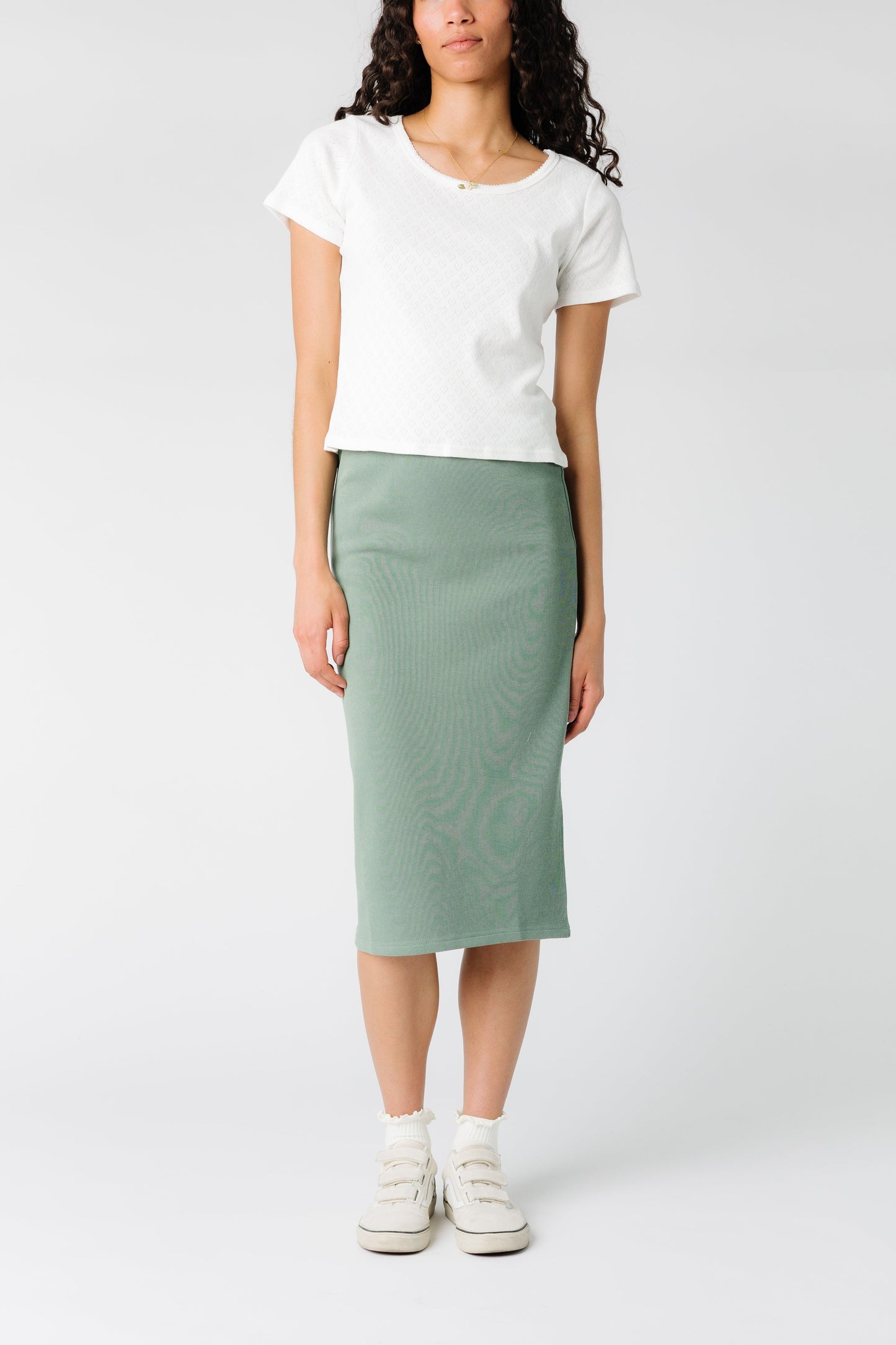 Brass & Roe The Go To Skirt - Dusty Sage WOMEN'S SKIRTS brass & roe 