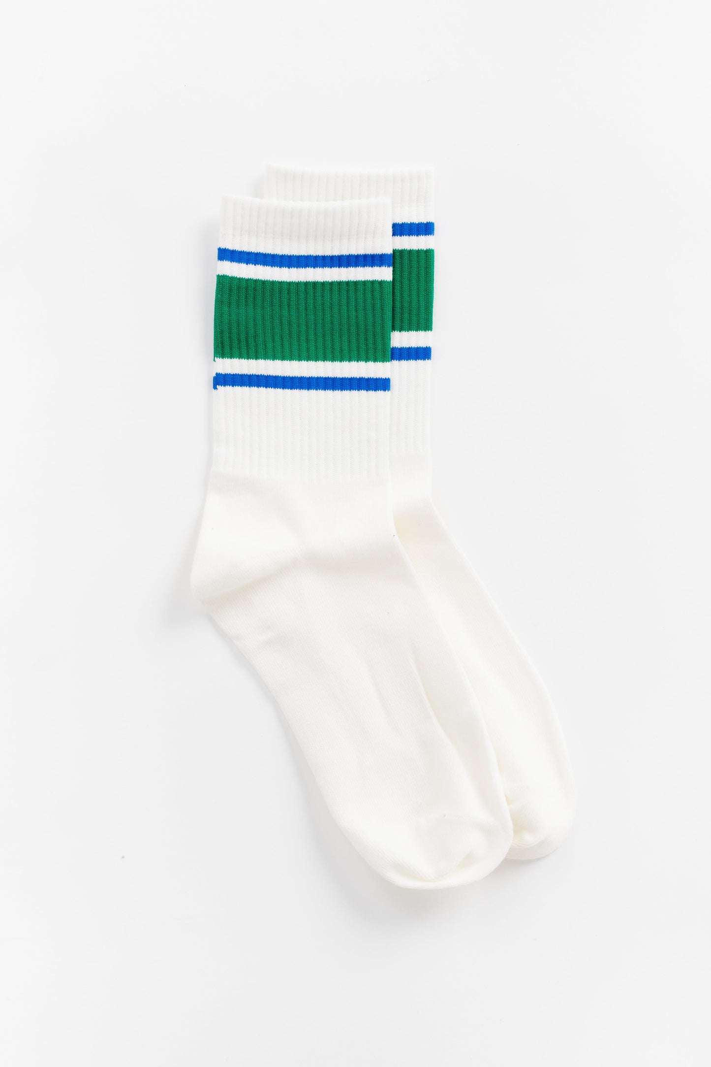 Cove Stripe Crew Socks WOMEN'S SOCKS Cove Accessories Green/Blue OS 