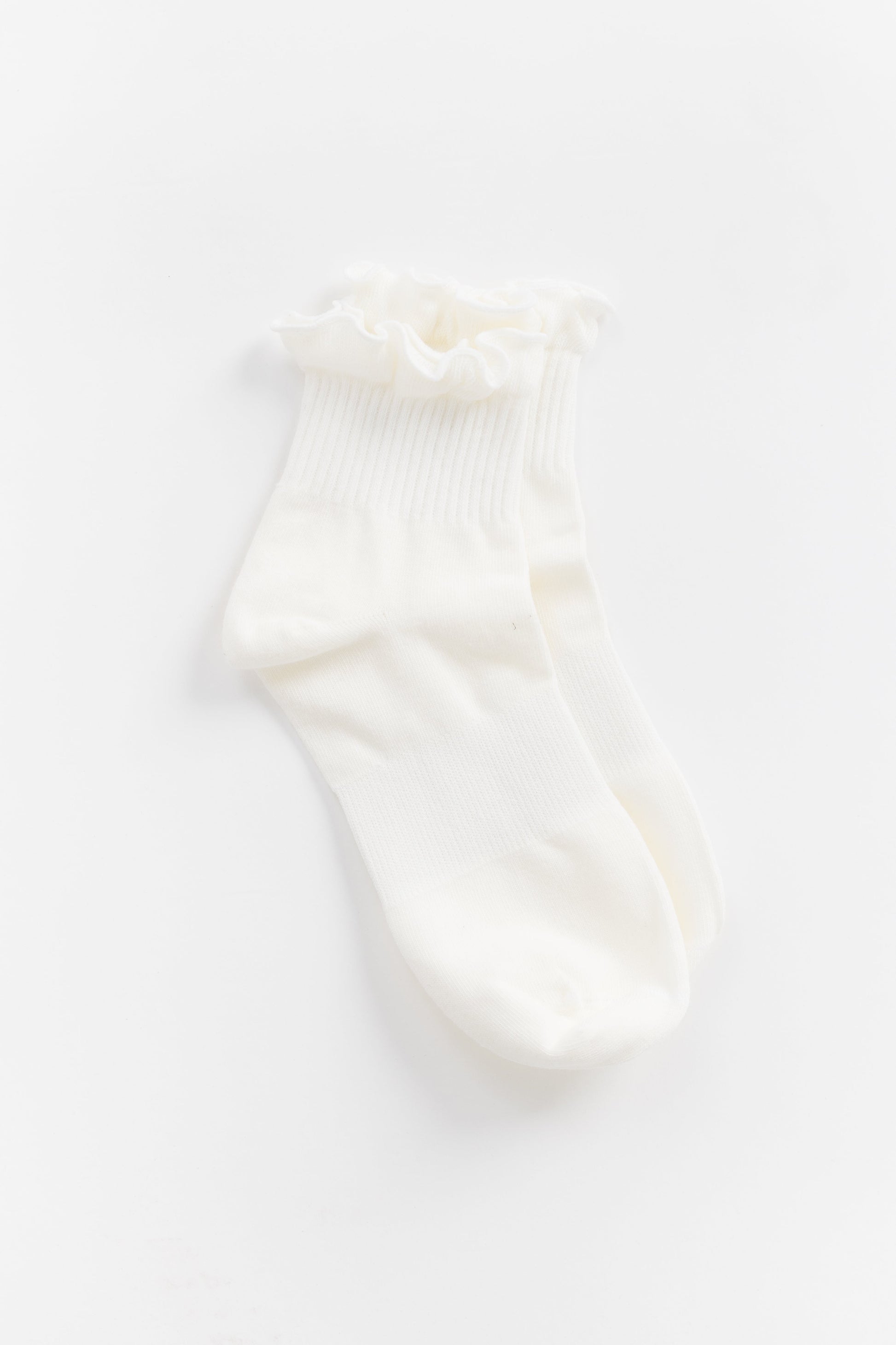 Cove Ruffle Quarter Sock WOMEN'S SOCKS Cove Accessories White OS 