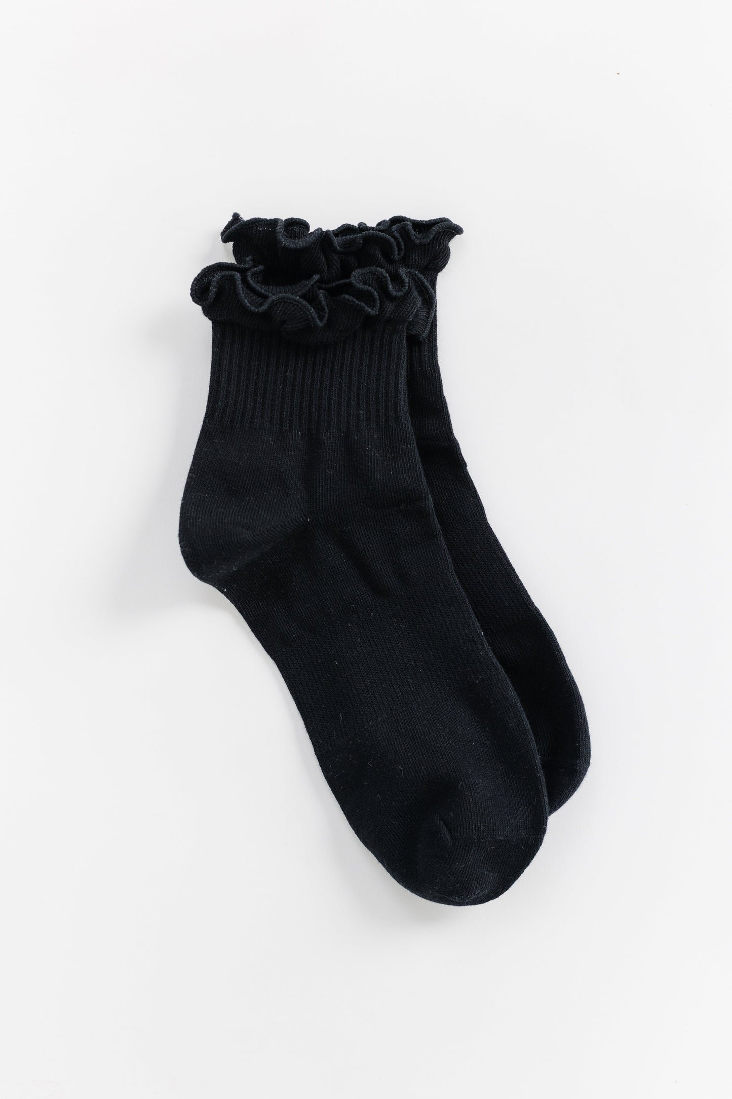 Cove Ruffle Quarter Sock WOMEN'S SOCKS Cove Accessories Black OS